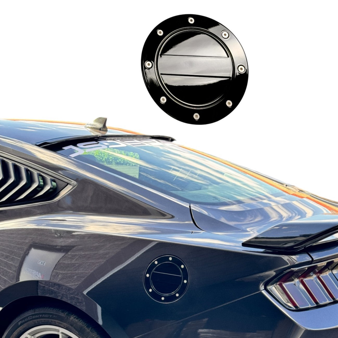 JSD Modern Style Replacement Fuel Door for Ford Mustang 2024 2025 All Models, Gloss Black