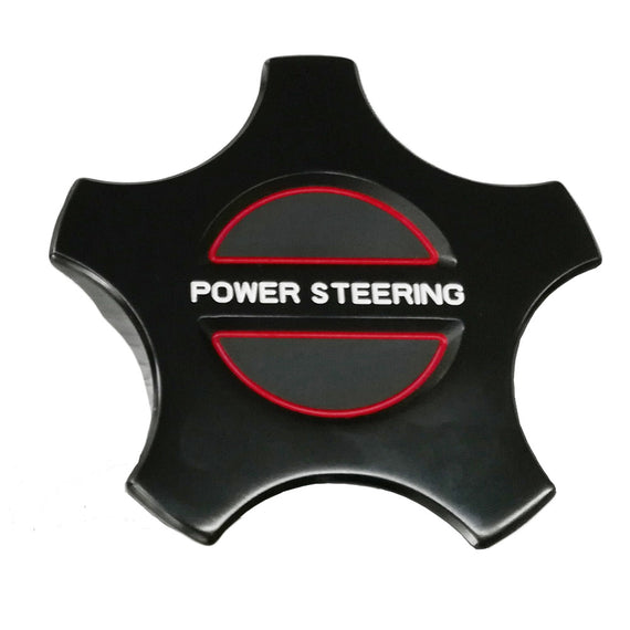 JSD Billet Aluminum Power Steering Cap Cover for 2005-2010 Ford Mustang; Black Anodized
