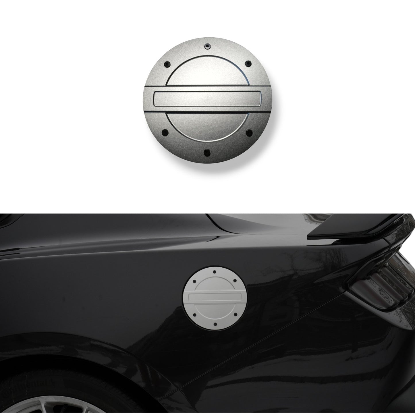 JSD Billet Aluminum Fuel Door for Ford Mustang 2024+, Black Anodized
