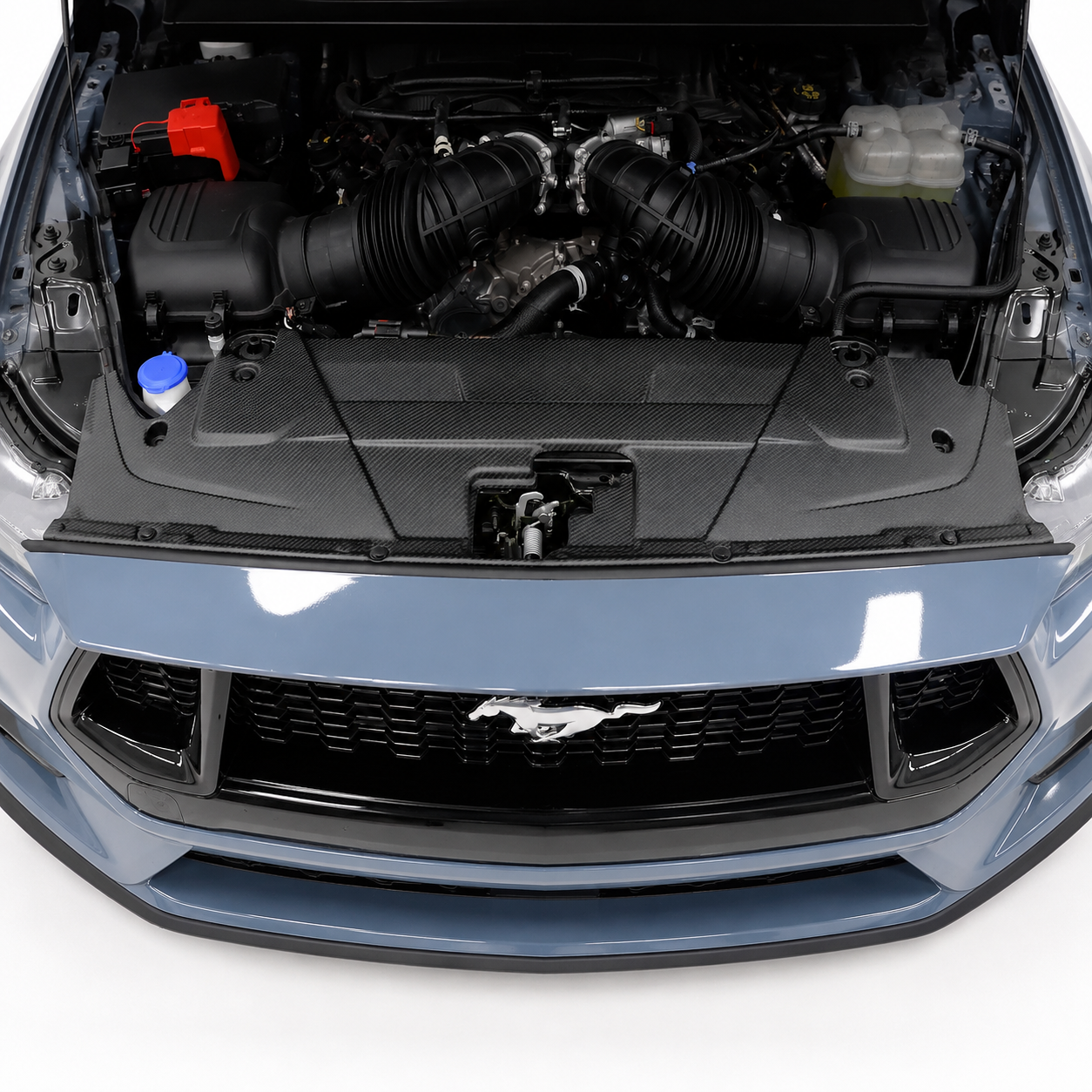 JSD Replacement Radiator Cover for Mustang 2024+, Matte Carbon Fiber