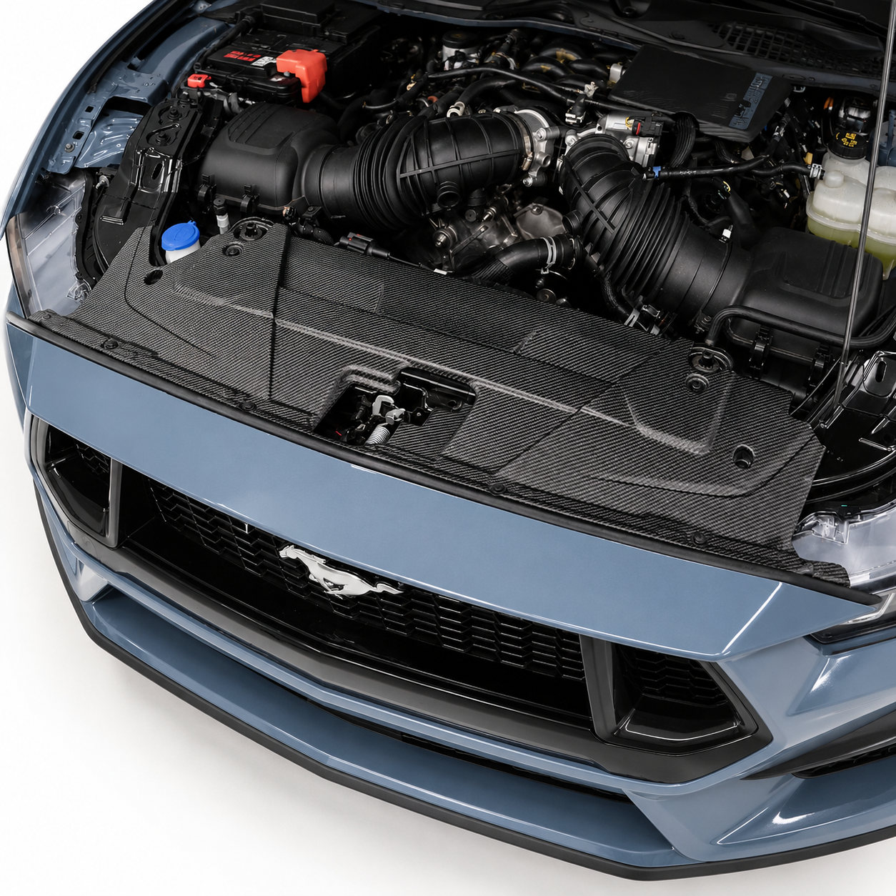 JSD Replacement Radiator Cover for Mustang 2024+, Matte Carbon Fiber