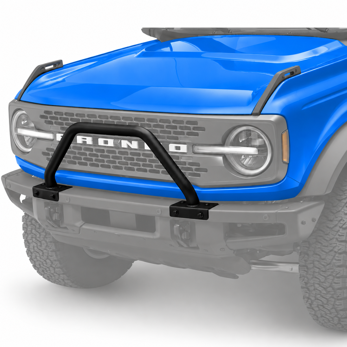 JSD Bull Bar for 2021-2026 Ford Bronco, Front Bumper Grille Guard Compatible with Modular Front Bumper Only, Black Powder Coated Steel