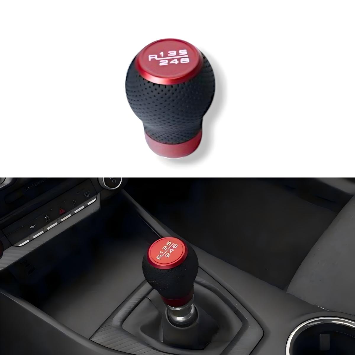 JSD 6-Speed Shift Knob; Black Perforated Leather (15-25 Mustang GT, Dark Horse)