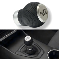 JSD 6-Speed Shift Knob; Black Perforated Leather (15-25 Mustang GT, Dark Horse)