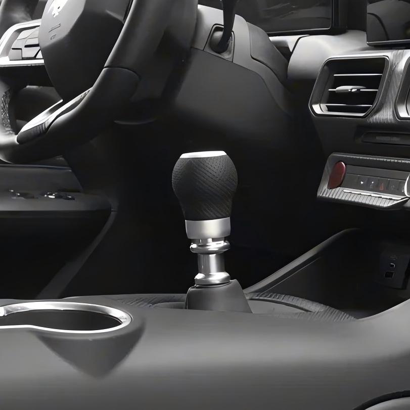 JSD 6-Speed Shift Knob; Black Perforated Leather (15-25 Mustang GT, Dark Horse)