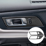 JSD Dry Carbon Fiber Inside Door Handle Panel Covers for Mustang 2024-2025，Gloss