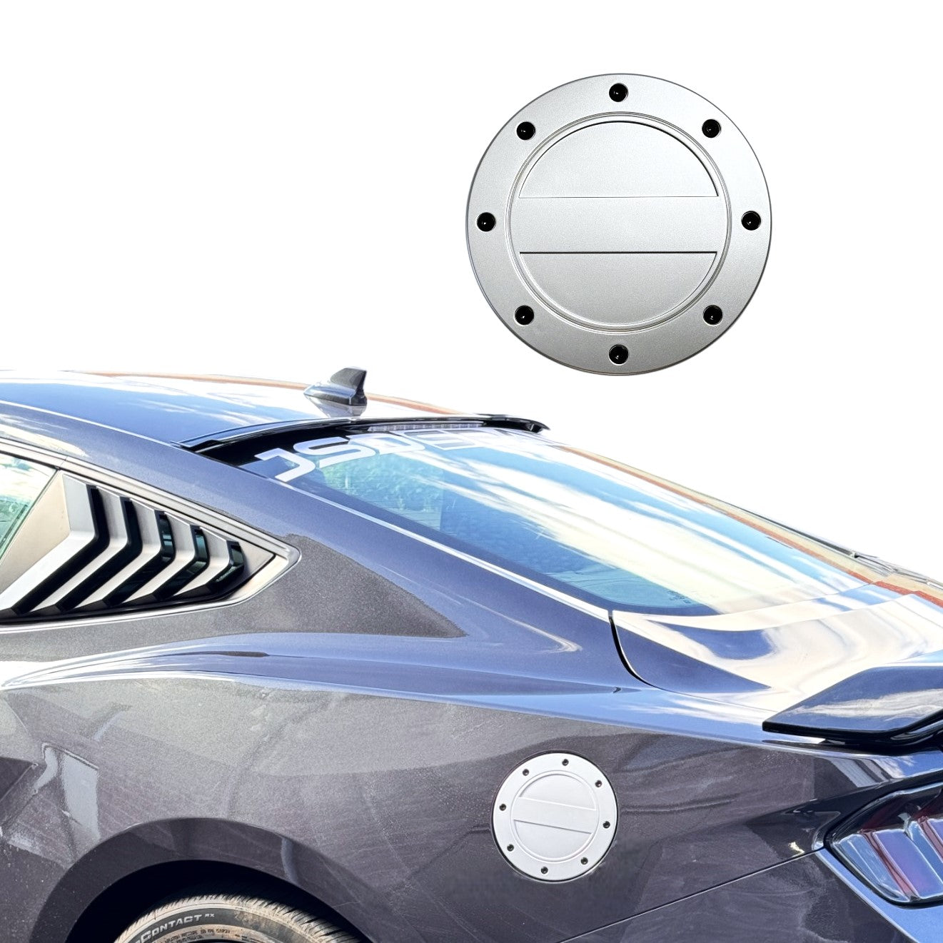 JSD Modern Style Replacement Fuel Door for Ford Mustang 2024 All Models, Silver