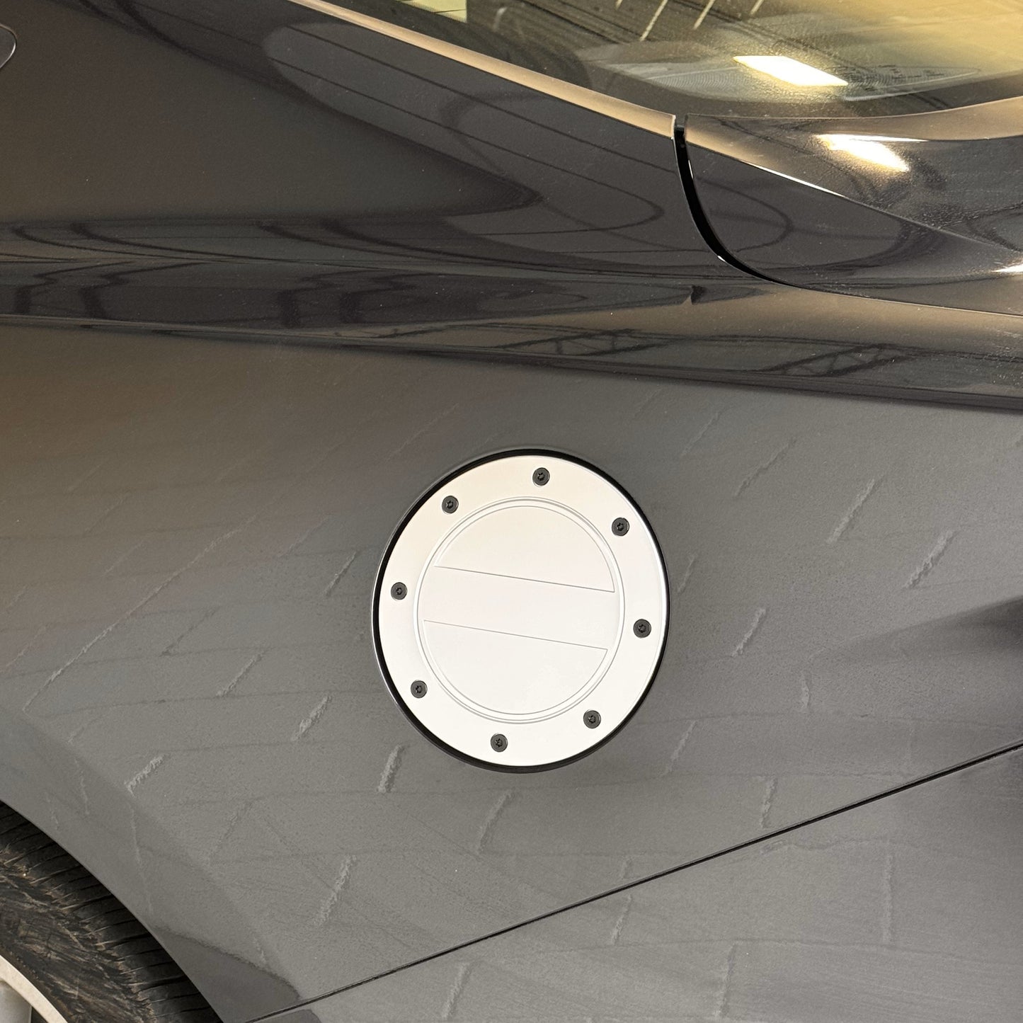 JSD Modern Style Replacement Fuel Door for Ford Mustang 2024 All Models, Silver