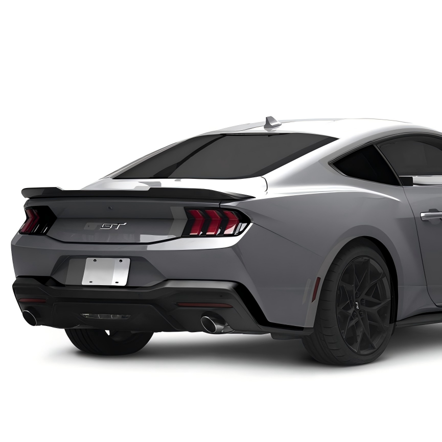 JSD V-Style Rear Trunk Spoiler for Ford Mustang 2024+, Real Gloss Carbon Fiber