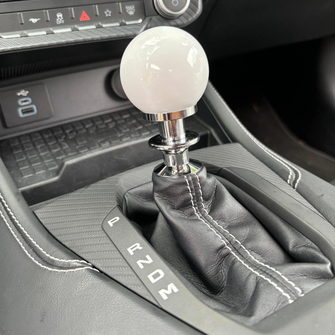 JSD Automatic Shifter Handle for 2015-2025 Mustang; White (NOT COMPATIBLE FOR GT350 & GT500)