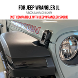 Smoked Acrylic Turn Signal Light Cover for 2018-2024 Jeep Wrangler JL Rubicon, Sahara (excluding sport)w/LED Fender Lights; 20-24 Jeep Gladiator JT w/LED Fender Lights)