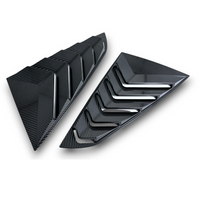 Sport Quarter Window Louvers for 2024+ Mustang Fastback by JSD, Carbon Fiber Look