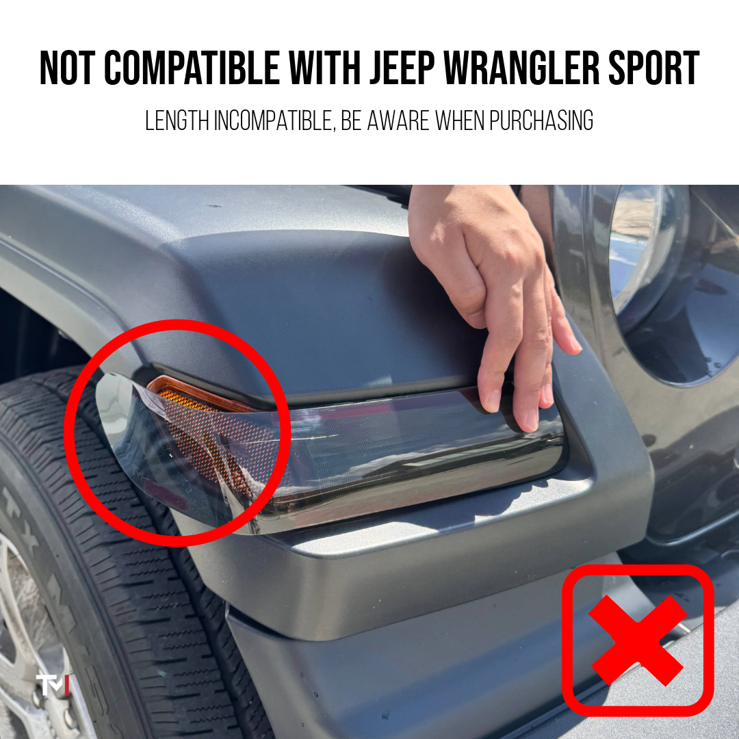 Smoked Acrylic Turn Signal Light Cover for 2018-2025 Jeep Wrangler JL Rubicon, Sahara &20-25 Jeep Gladiator JT Rubicon, Sahara w/LED Fender Lights (Not Fits sport)