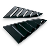 Vintage Quarter Window Louvers for 2024+ Mustang Fastback by JSD, Gloss Black