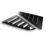 Vintage Quarter Window Louvers for 2024+ Mustang Fastback by JSD, Carbon Fiber Look