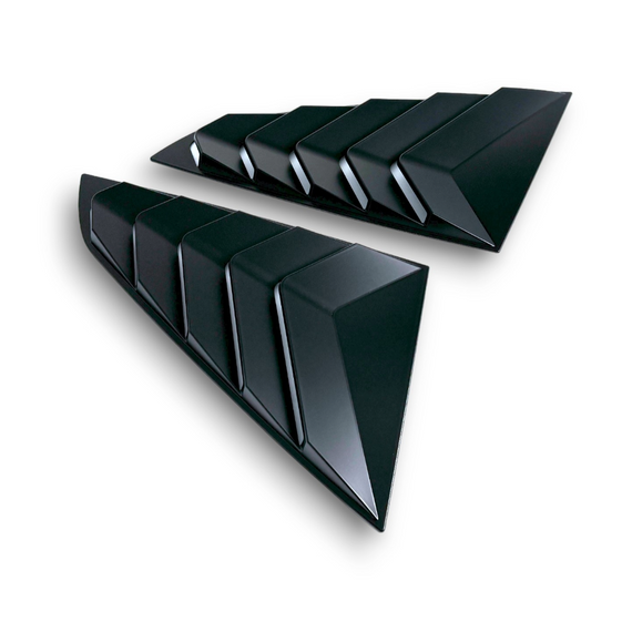 JSD Sport Quarter Window Louvers for 15-23 Mustang Fastback; Matte Black