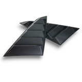 Vintage Quarter Window Louvers for 2024+ Mustang Fastback by JSD, Carbon Fiber Look