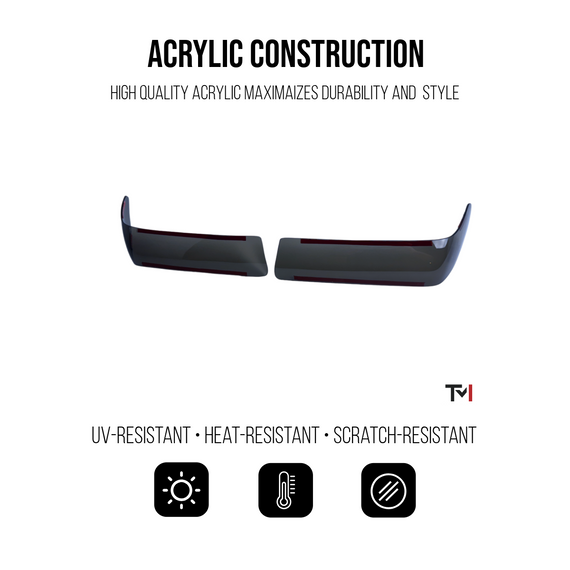 Tint My Light Smoked Acrylic Turn Signal Light Cover for 2018-2025 Jeep Wrangler JL Rubicon, Sahara &20-25 Jeep Gladiator JT Rubicon, Sahara w/LED Fender Lights (Not Fits sport)