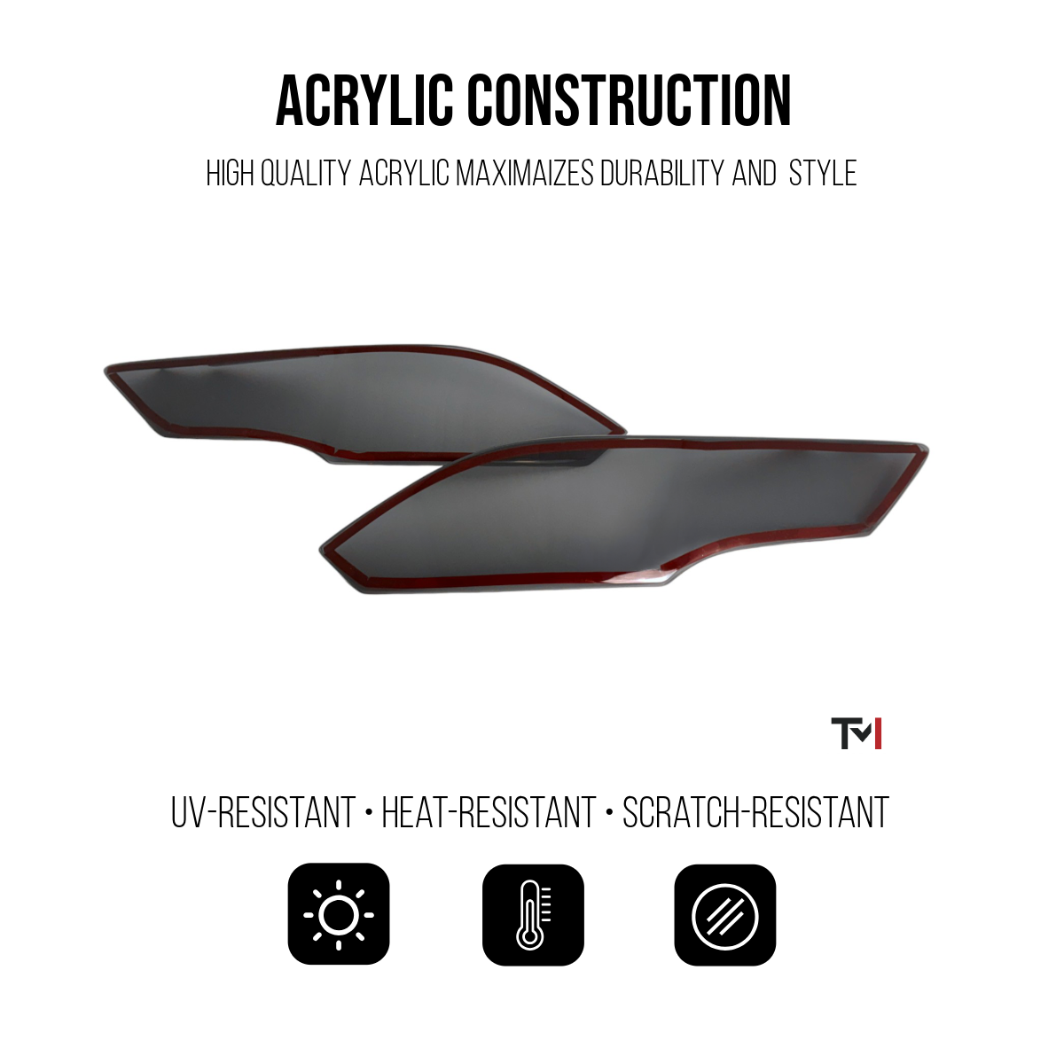 Smoked Headlight Covers for 2018-2023 Ford Mustang GT / EcoBoost By Tint My Light
