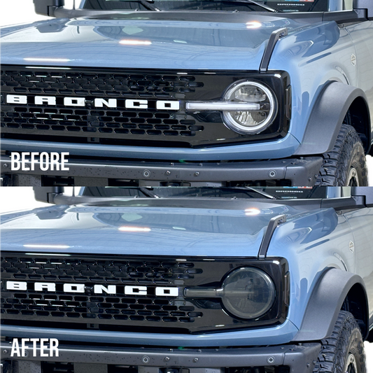 Tint My Light Smoked Acrylic Headlight Cover for Ford Bronco 2021+