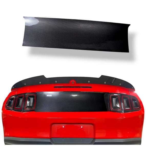 JSD Decklid Blackout Panel without Hole fits 2010-2014 Mustang, Carbon Fiber Style