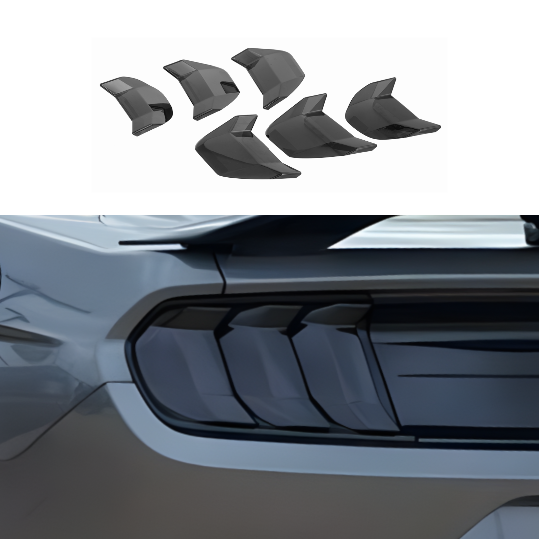 Smoked Polycarbonate Tail Light Covers for 2018-2023 Ford Mustang By Tint My Light