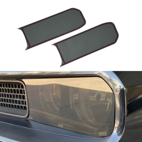 Smoked Headlight Covers for 2008-2014 Dodge Challenger By Tint My Light