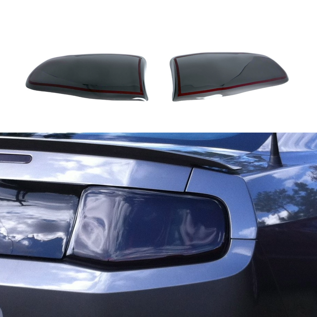 5-Piece Carbon Fiber Look Taillight Cover Trim Kit For 2015+ Dodge Challenger - Self-Adhesive