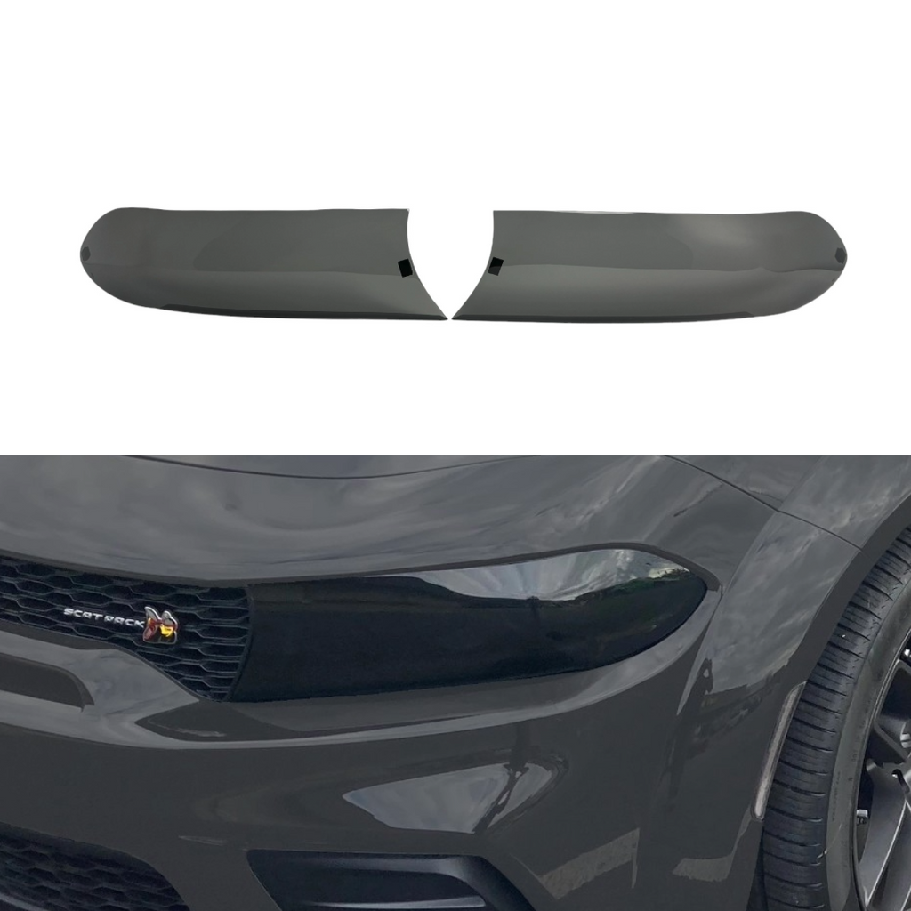 Smoked Acrylic Headlight Covers for 2016-2023 Dodge Charger By Tint My Light