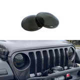 Smoked Headlight Lamp Covers for 2018-2024 Jeep Wrangler JL/ 2020-2024 Jeep Gladiator JT by Tint My Light