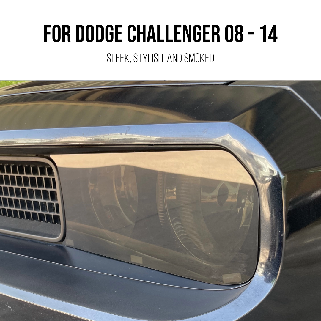 Smoked Headlight Covers for 2008-2014 Dodge Challenger By Tint My Light