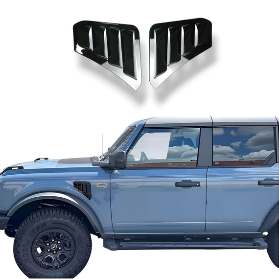 JSD Space Bronco Front Side Fender Vents Trim Compatible with Ford Bronco 2021-Present Black Exterior Accessories 2pcs