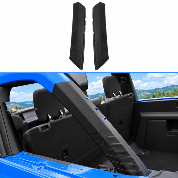 JSD Roll Bar D-Pillar Covers for 2021+ Ford Bronco 4-Door, Black, 2PCS (Not for Bronco Sport)