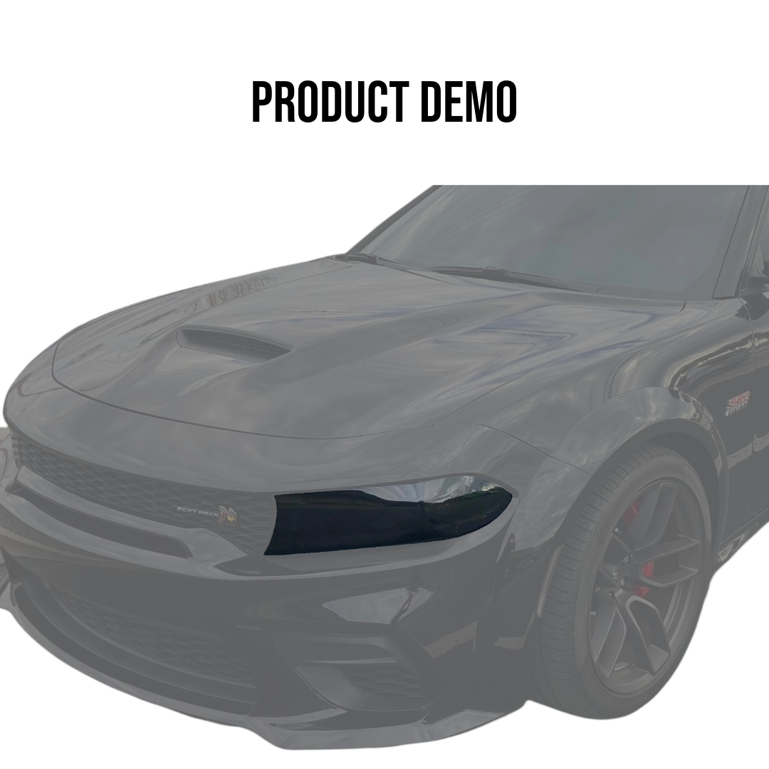 Smoked Acrylic Headlight Covers for 2016-2023 Dodge Charger By Tint My Light