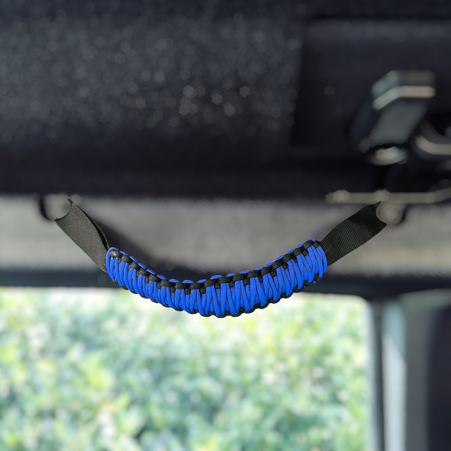 JSD Roll Bar Grab Handles Paracord Grip Handle for Ford Bronco 2021 2022 2023 2024 2025 2&4 Door, 4Pack, Black with Red