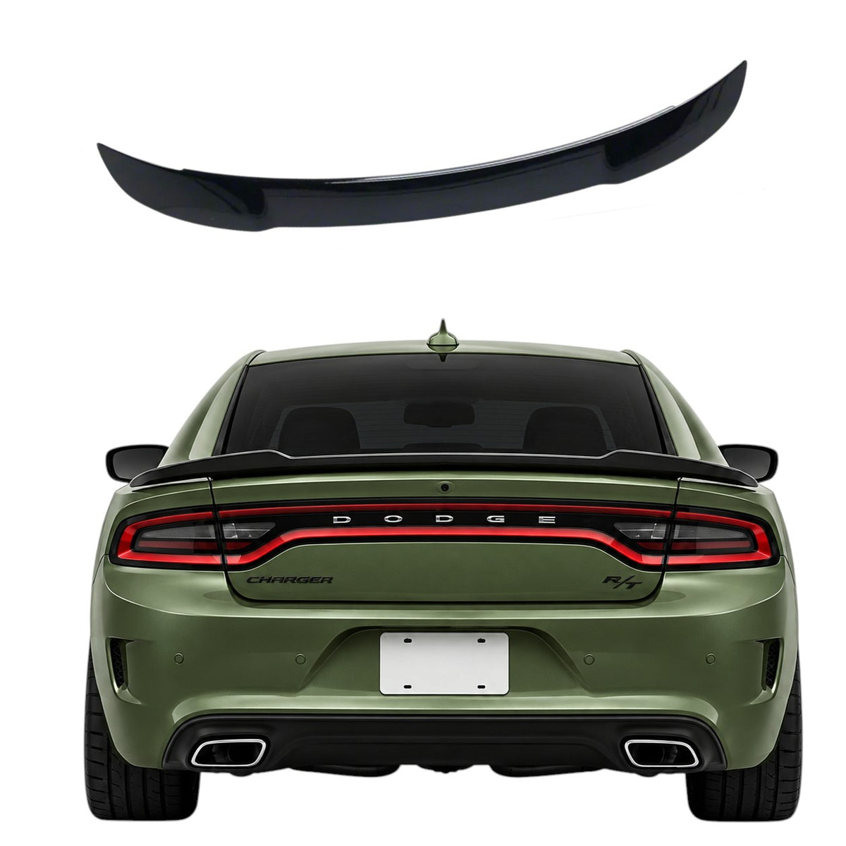 JSD Hellcat Style Rear Spoiler for 2015-2023 Dodge Charger, Matte Black