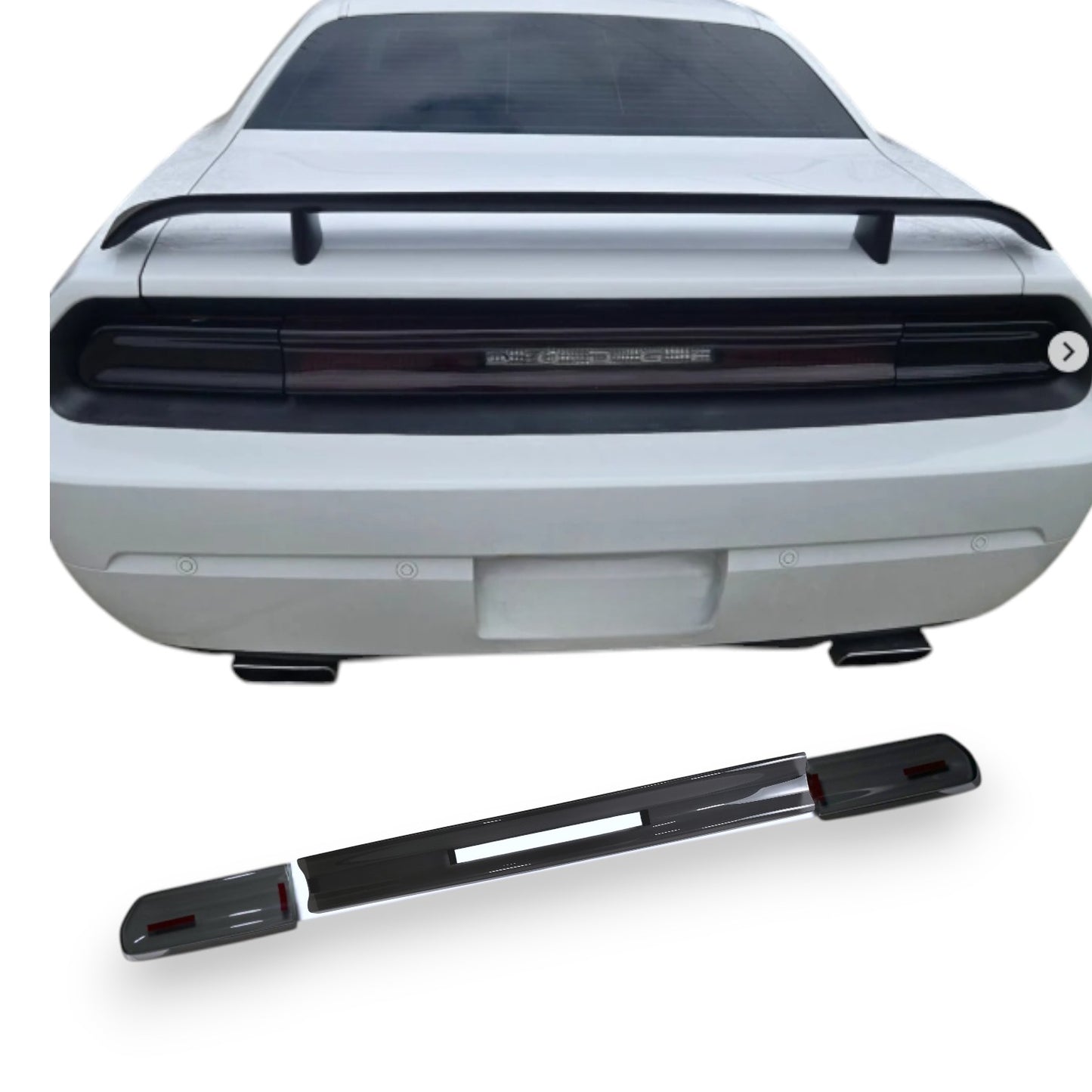 Tint My Light Smoked Taillight with Rear Center Taillight Cover （Emblem Opening） for 2008-2014 Dodge Challenger
