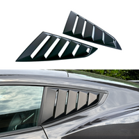 Vintage Quarter Window Louvers for 2024+ Mustang Fastback by JSD, Matte Black